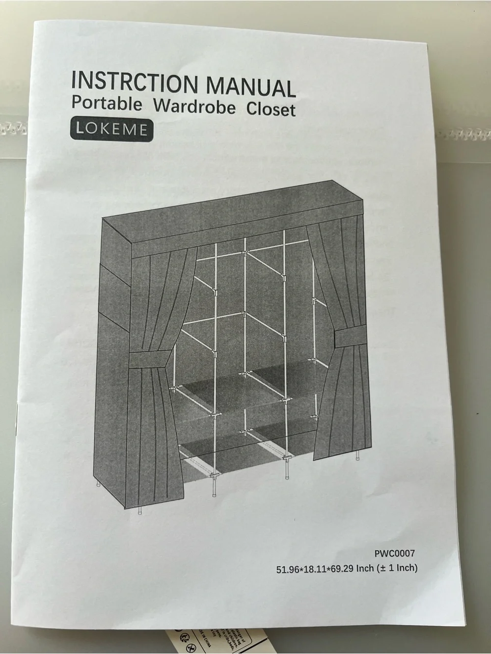 Gray Portable Wardrobe Closet - Fabric Storage Organizer
